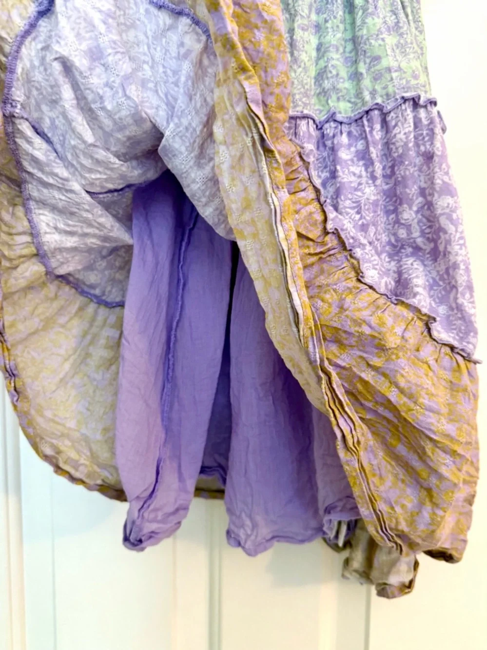 Roller Rabbit Lavender, Green & Tan Tiered Smocked Sundress